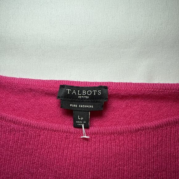Talbots Petite Pink 2 Ply Cashmere Sweater 3/4 Sleeve Pullover Womans Sz LP EUC - Picture 2 of 12